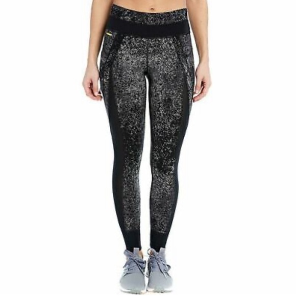 LOLE Womens Black Pointillism BURST Quick Dry UPF 50+ Ankle - Picture 1 of 7